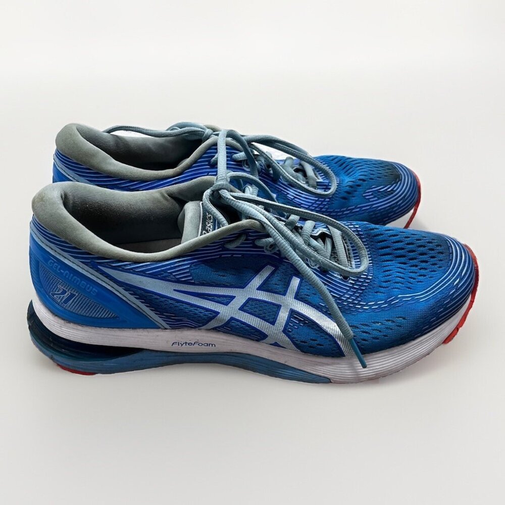 Asics Shoes Womens 9.5 Blue Gel Nimbus 21 Running Sneakers